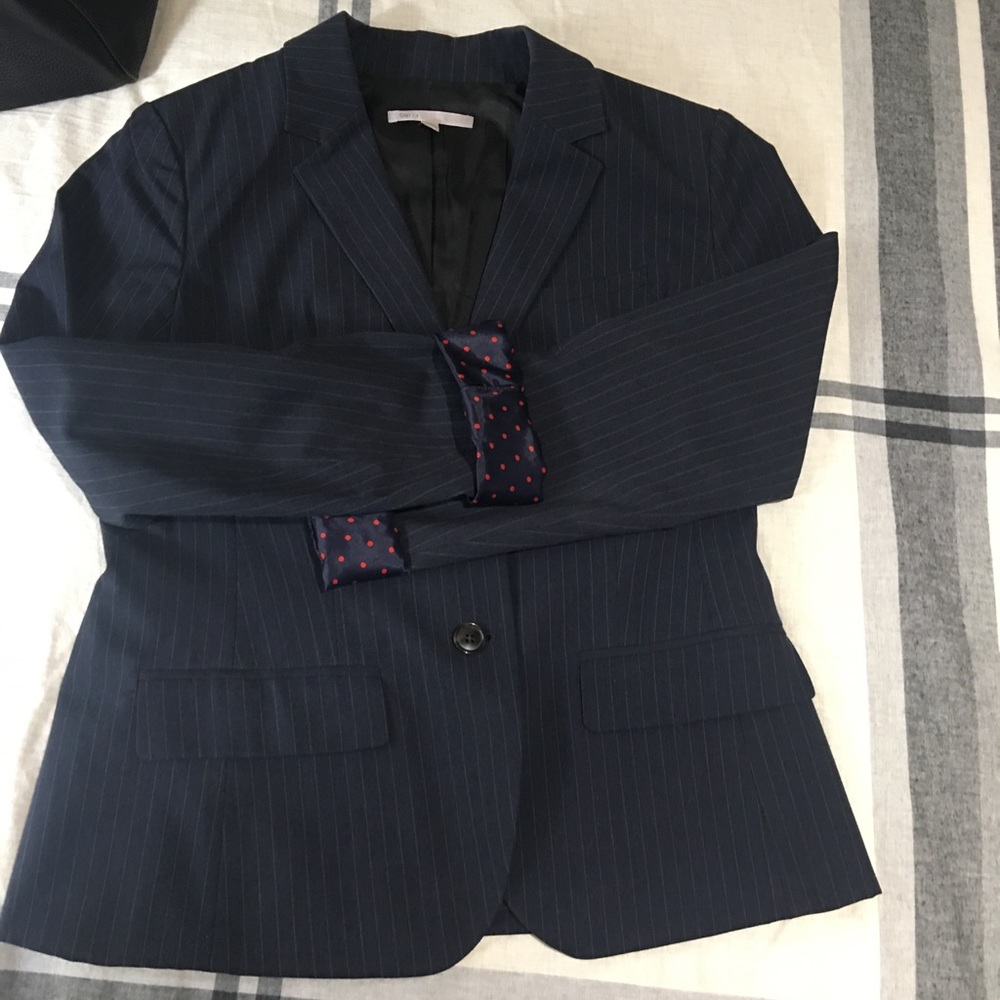 Gap navy pinstripe blazer.